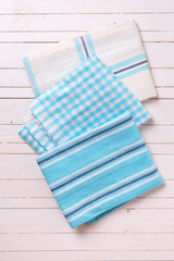 Colorful  blue kitchen towels