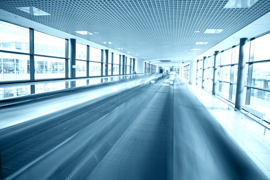 Modern escalatorin airport