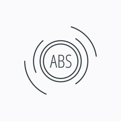 ABS icon. Brakes antilock system sign.