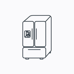 American fridge icon. Refrigerator with ice sign