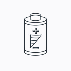 Battery icon. Electrical power sign.