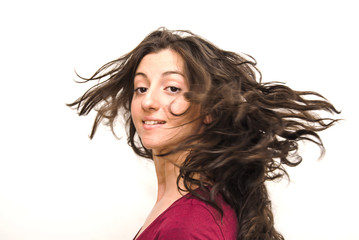 Beautiful  Woman Shaking Her Hair