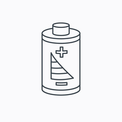Battery icon. Electrical power sign.
