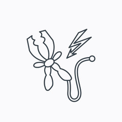 Terminal electrical icon. Charging the battery.