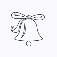 Ringing bell icon. Sound handbell sign.