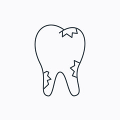 Caries icon. Tooth health sign.