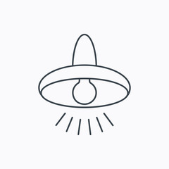 Ceiling lamp icon. Light illumination sign.