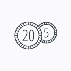 Coins icon. Cash money sign.