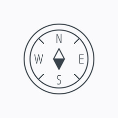 Compass icon. Geographical orientation sign.