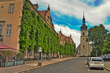 Obraz premium Rathaus und Klosterkirche