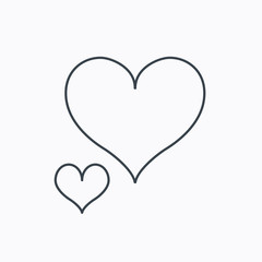 Love hearts icon. Lovers sign.