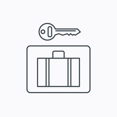 Luggage icon. Baggage security sign.