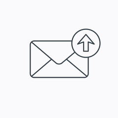 Mail outbox icon. Email message sign.