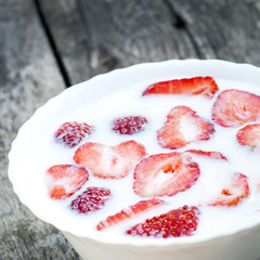 Delicious sweet milky strawberry soup
