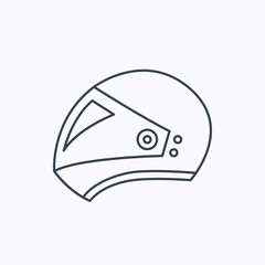Motorcycle helmet icon. Biking sport sign.