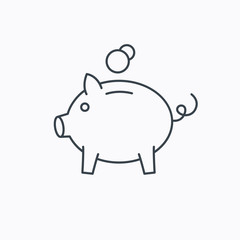 Piggy bank icon. Money economy sign.