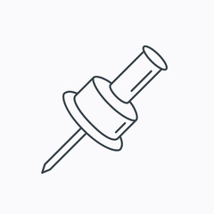 Pushpin icon. Pin tool sign.