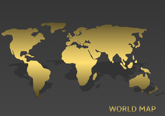 Fototapeta na wymiar Golden World map