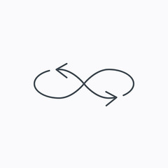 Shuffle icon. Mixed arrows sign.