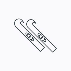 Skiing icon. Skis sign.