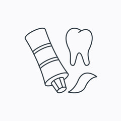 Toothpaste icon. Teeth health care sign.
