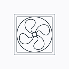 Ventilation icon. Fan or propeller sign.