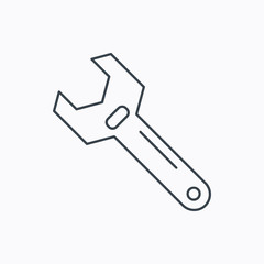Wrench key icon. Repair tool sign.