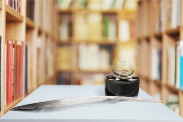 Quill Pen, Feather, Ink.