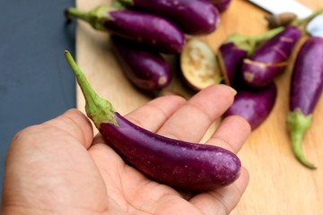 Purple eggplants