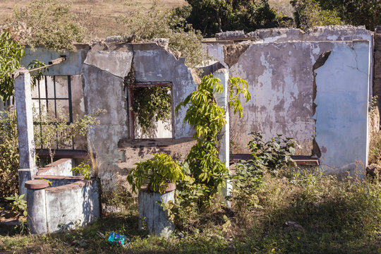 House Building Ruins Vintage