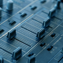 Dj sound mixer  with knobs and sliders