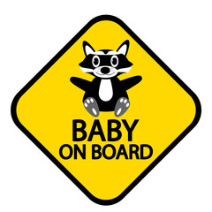 Baby on board sign.
