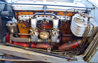 vintage old car engine