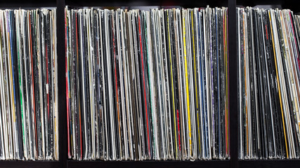 Stack of old vinyl records © photopixel