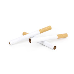 Cigarettes on white