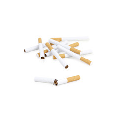 Cigarettes on white