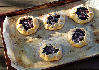 Tartlets with cherries and currants