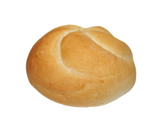 kaiser roll bread isolated on white background