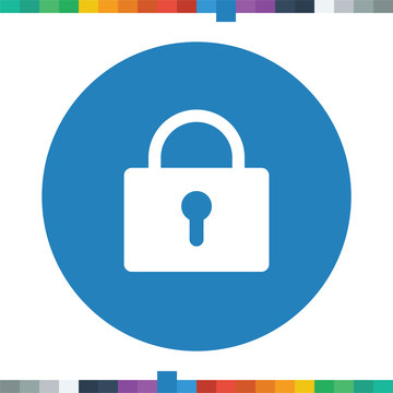 Flat lock icon in a circle.