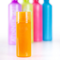 Multicoloured Lotion bottles