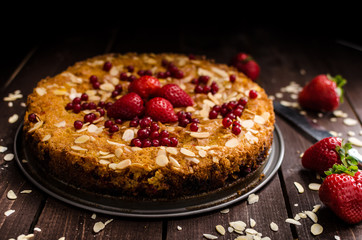 Homemade polenta cake