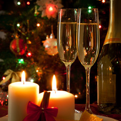 Christmas decoration on dining table