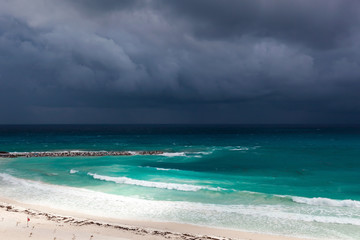 Rainy cloudly weather in Cancun