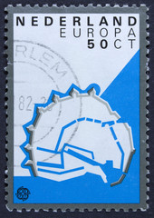 NETHERLANDS - CIRCA 1982: a stamp printed in the Netherlands shows , Fortification Layout, 1590, circa 1982 