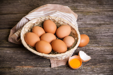 Fresh organic eggs