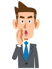 呼びかけるビジネスマン