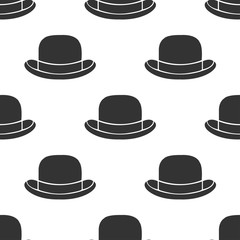 seamless pattern bowler hat