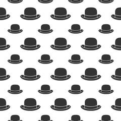 seamless pattern bowler hat