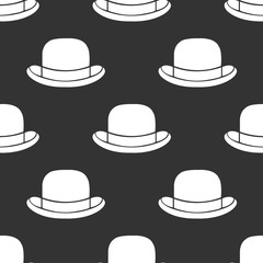 seamless pattern bowler hat