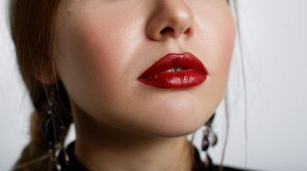 Young woman with beautiful lips